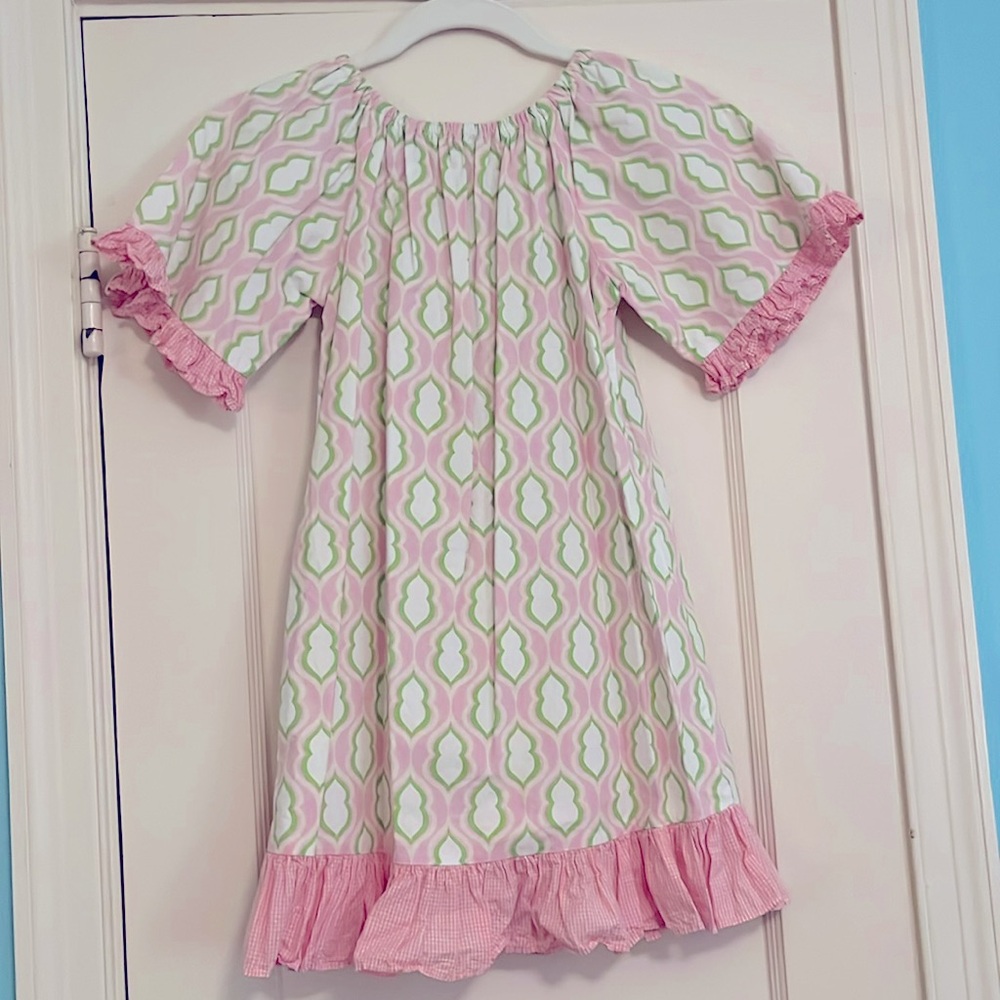 Girls Hannah Kate Pink and Green Dress